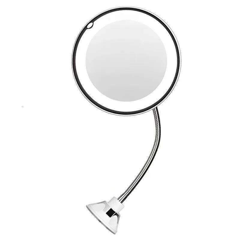 Flexible Gooseneck Makeup with LED 10X Magnifying Mirror Suction Cup Bright Diffused Light and 360 Degree X250723