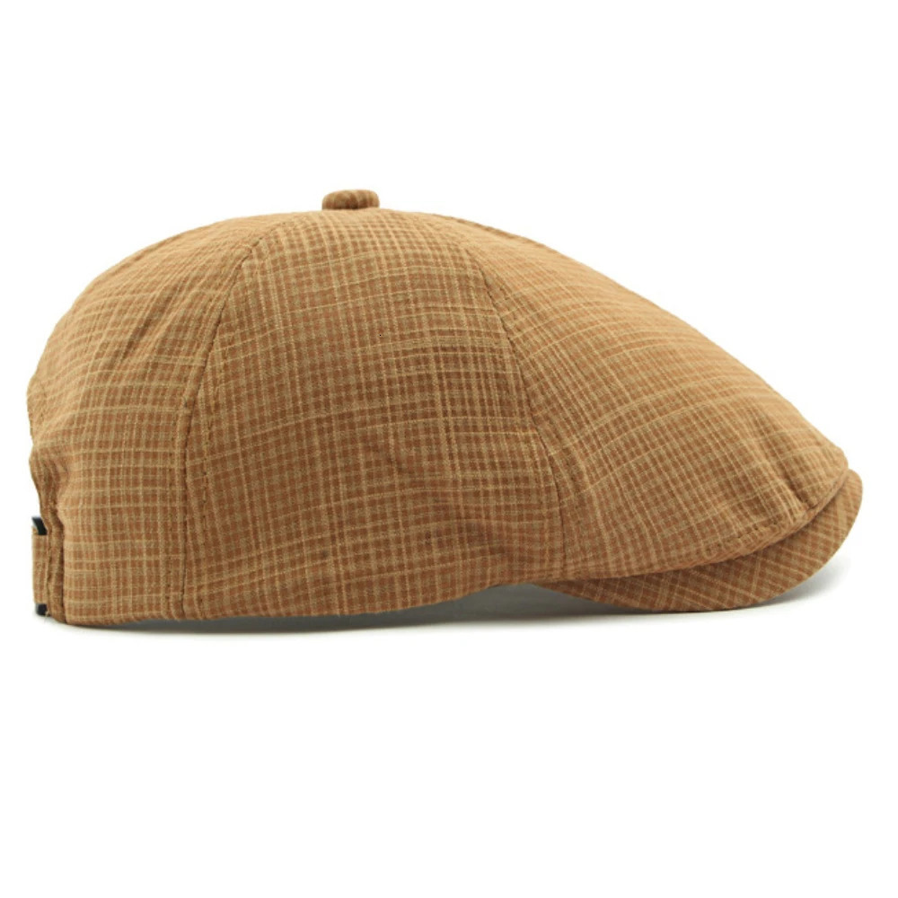 HT78 Beret Cap Spring Summer Sun Hat Caps for Men Women Retro Artist Painter Beret Hat Vintage Plaid Octagonal Flat Cap Berets 250723