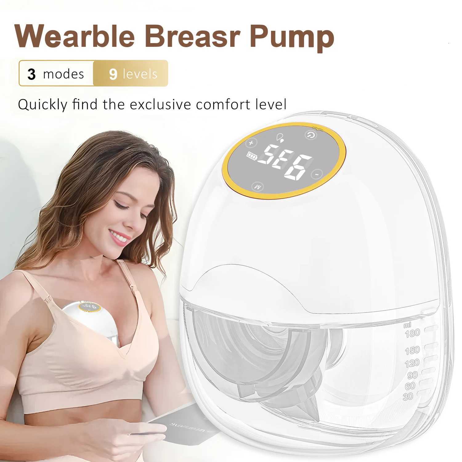 1pcs Wearable Breast Pump 180ML Hands Free Electric Breast Pump BPA-free Portable Breast Milk Automatic Breast Pump Machine USB X250724