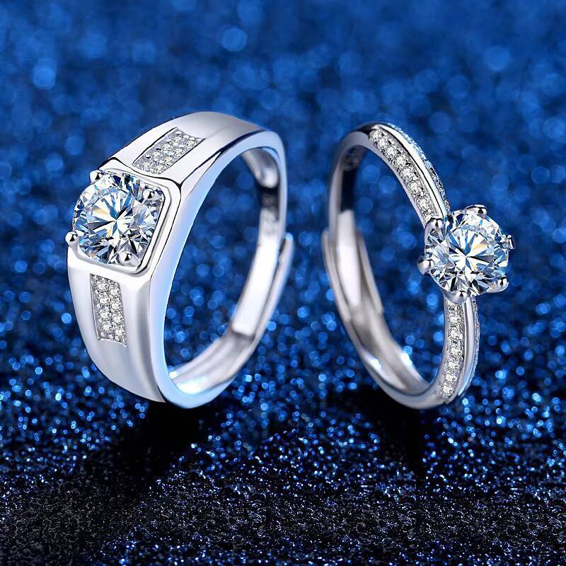 Sterling Silver 925 Jewellery Moissanite Engagement Rings Set