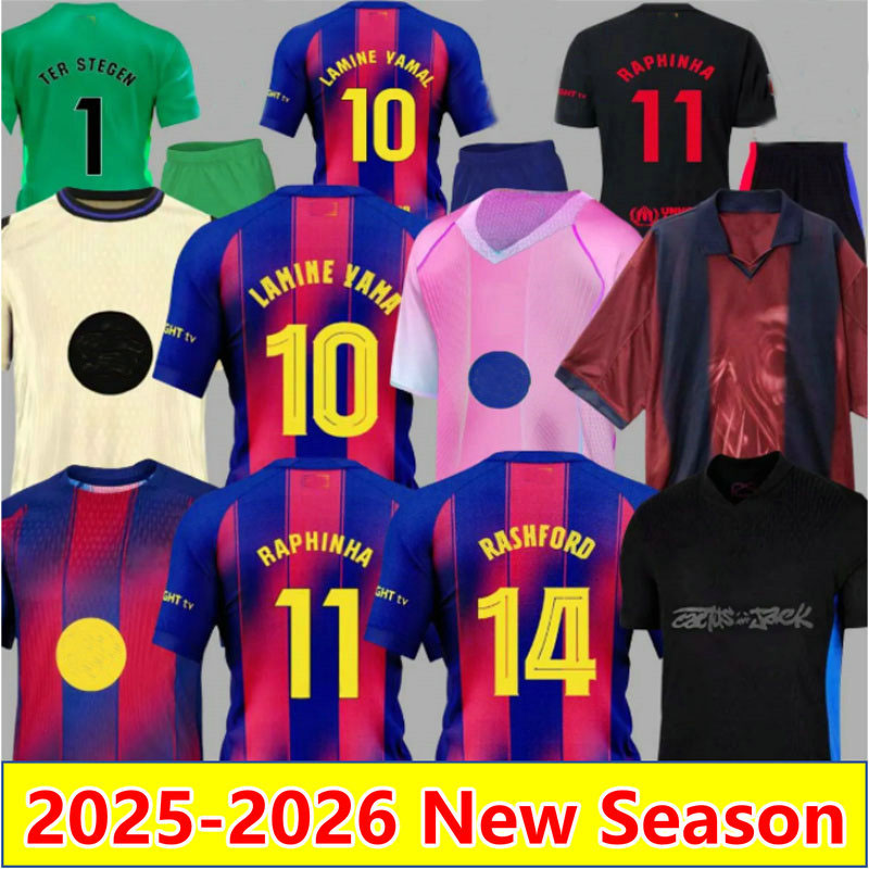 25 26 LAMINE YAMAL Soccer Jerseys 2025 2026 home away LEWANDOWSKI camesita de futol PEDRI GAVI RAPHINHA football shirt home away 3rd men kids uniform