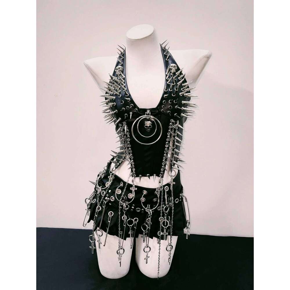 Designer Niche Corset Fashion Casual YK Rivet Vest Skull Top Vintage Gothic
