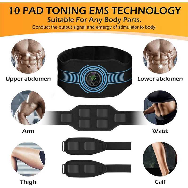 EMS Muscle Stimulation Belt Electric ABS Stimulator EMS Abdominal Exerciser Toning Belts Arm Leg Back Fitness MassagerW250724