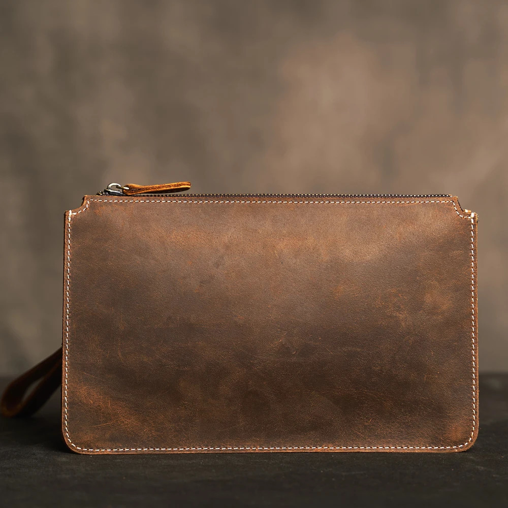 Men Genuine Leather Clutch Bag Cowhide Large Capacity Men Wallets Cell Phone Pocket Passcard Pocket High Quality Wallet For Men 250723