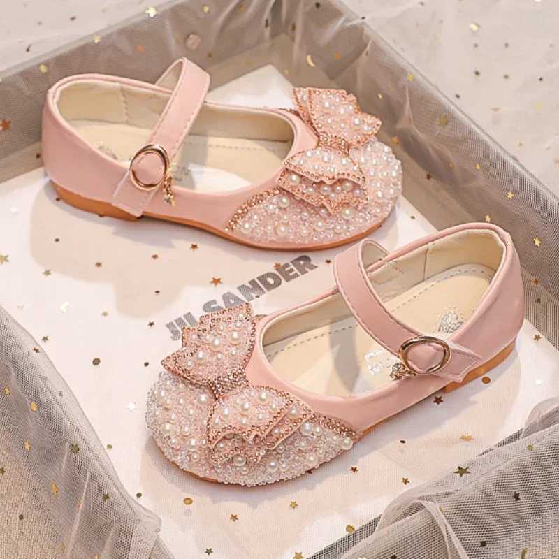 Children Princess Shoes Glitter Par Wedding Shoes for Girls Fashion Rhinestone Toddler Ballet Flats Casual Kids Leather Shoes XJ250724