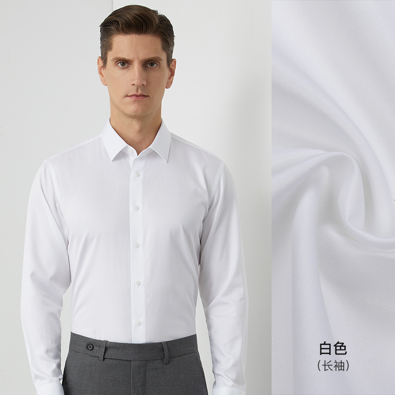 80 Count DP Pure Non-Iron Men's Long Short Sleeve Business Casual Premium Professional Formal All Cotton Shirt