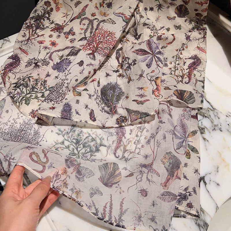 Ladies Floral Print Colorful Shirt Premium Long Sleeve Blouses Luxury Ditsy Print & French Riviera Style Clothing S0753