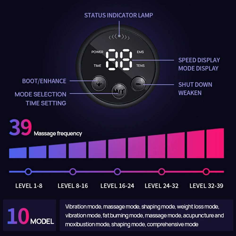EMS Abdominal Toning Belt Electric Muscle Stimulation Muscle Toner Portable Fitness Massager for Waist Body Slimming Shaping W250724