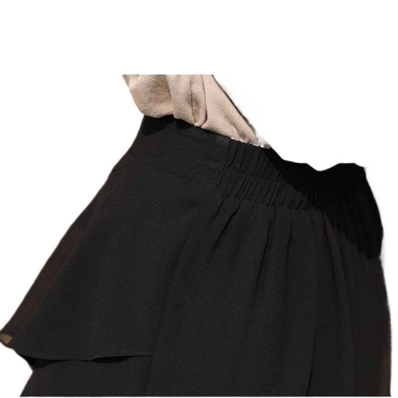 LW4260 Ice silk skirt pants women's summer thin 2025 new a-line skirt high waist drape small size fashion skirt