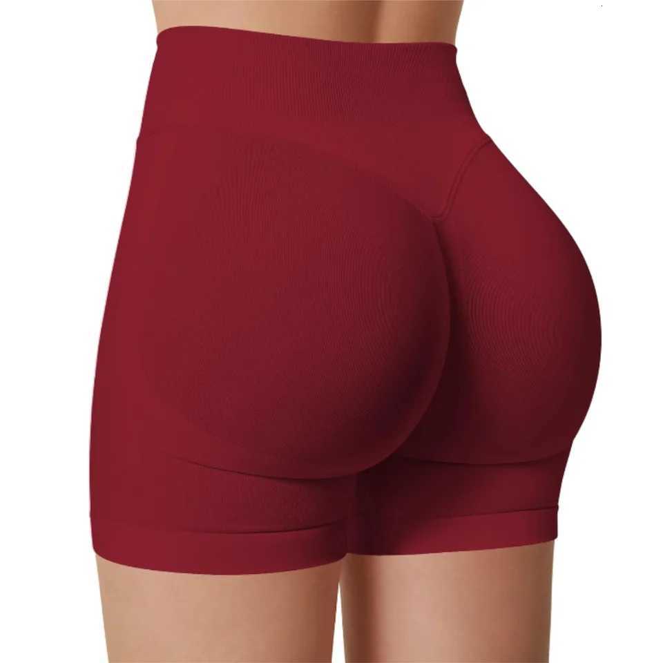 Summer High Waisted Yoga Shorts Fashionable and Sexy Running Fitness Pants Solid Color Yoga Leggings XJ250724