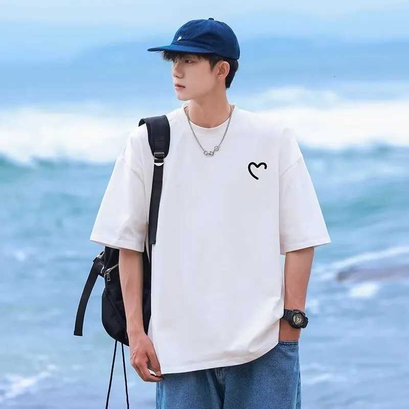 M-8XL Summer Mens Oversized T-shirt Simple Love Printed T-shirt Suitable for Both Men and Women Y250819