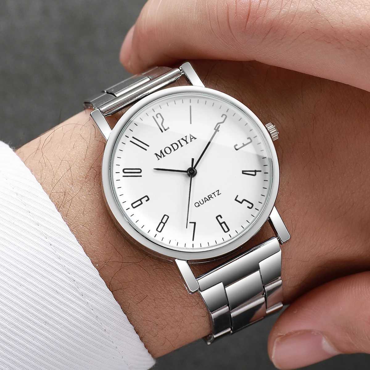 2PCS/Set Men Business Watches Fashion Analog Quartz Watch Reloj HombreWithout Box W250724