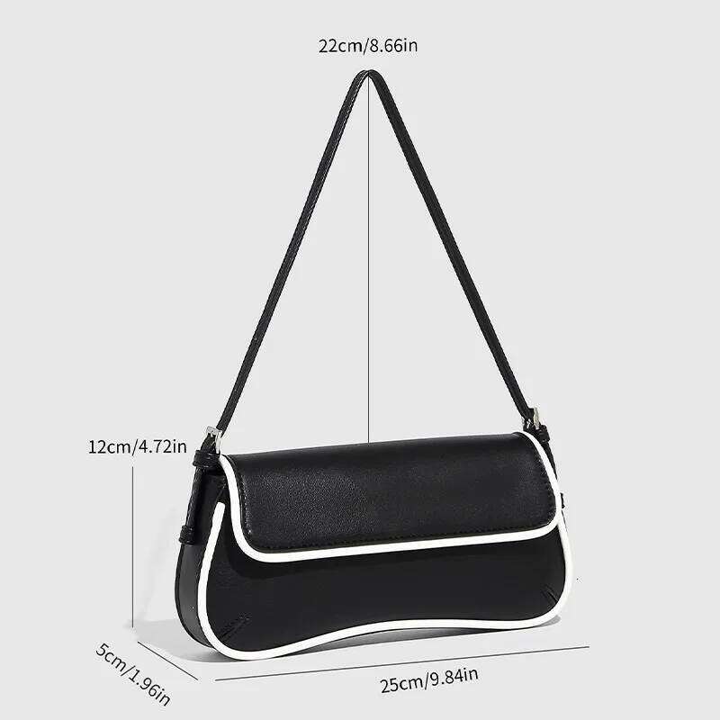2025 New Vintage PU Leather Saddle Armpit Designer Women Commuting Flip Simple Retro Shoulder Bag And Wallet