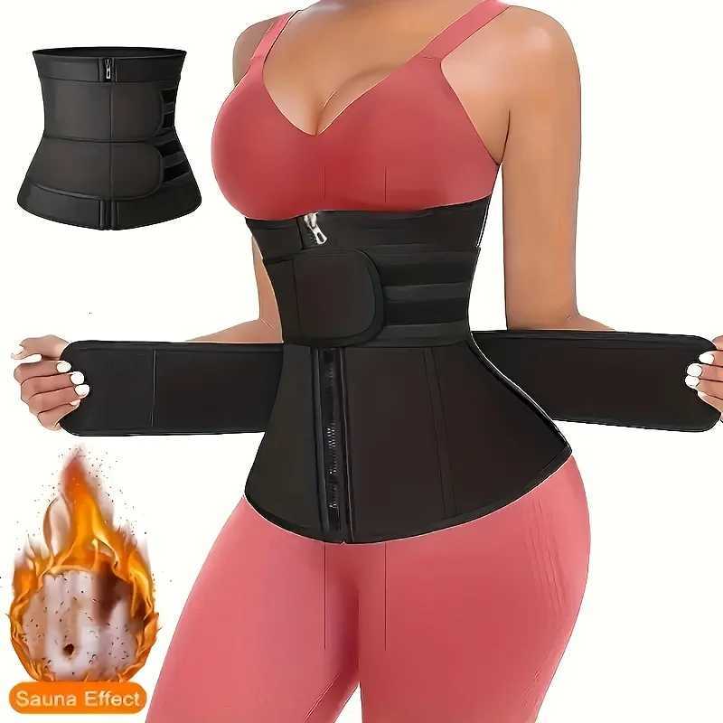 Womens Black Waist Fitness Abdominal Belt Sports and Fitness Body Shaping Device with Adjustable Shoulder Straps W250724