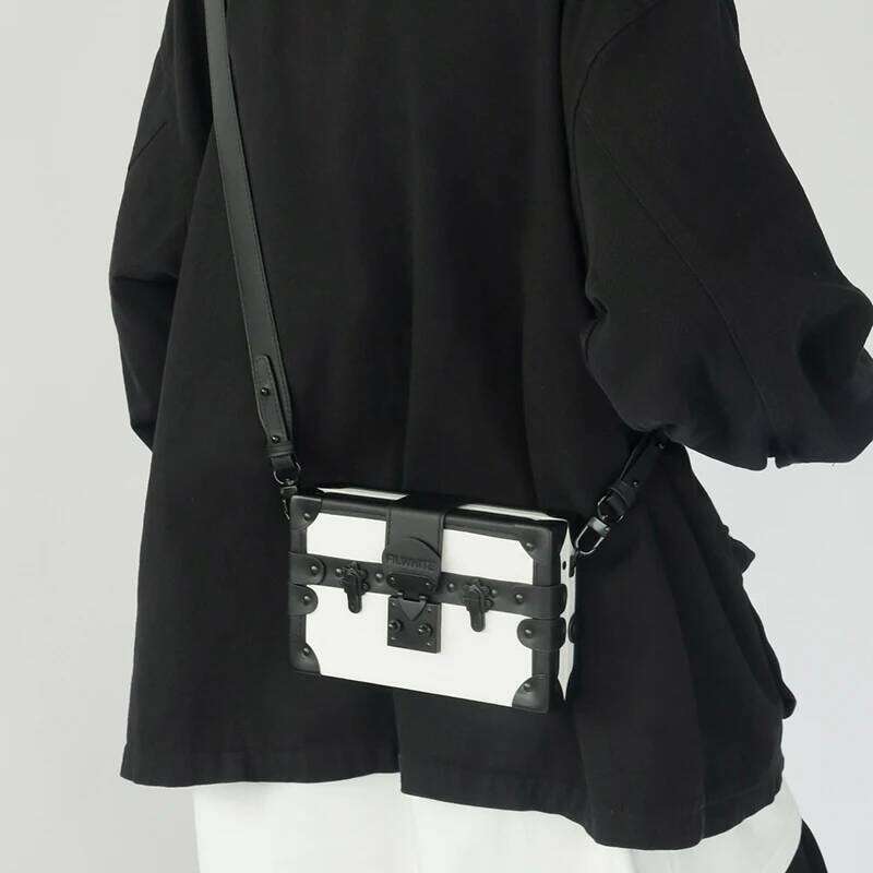 Designer Men Pu Leather Box Shape Unisex Small Square 2023 New Single Shoulder Crossbody Bag