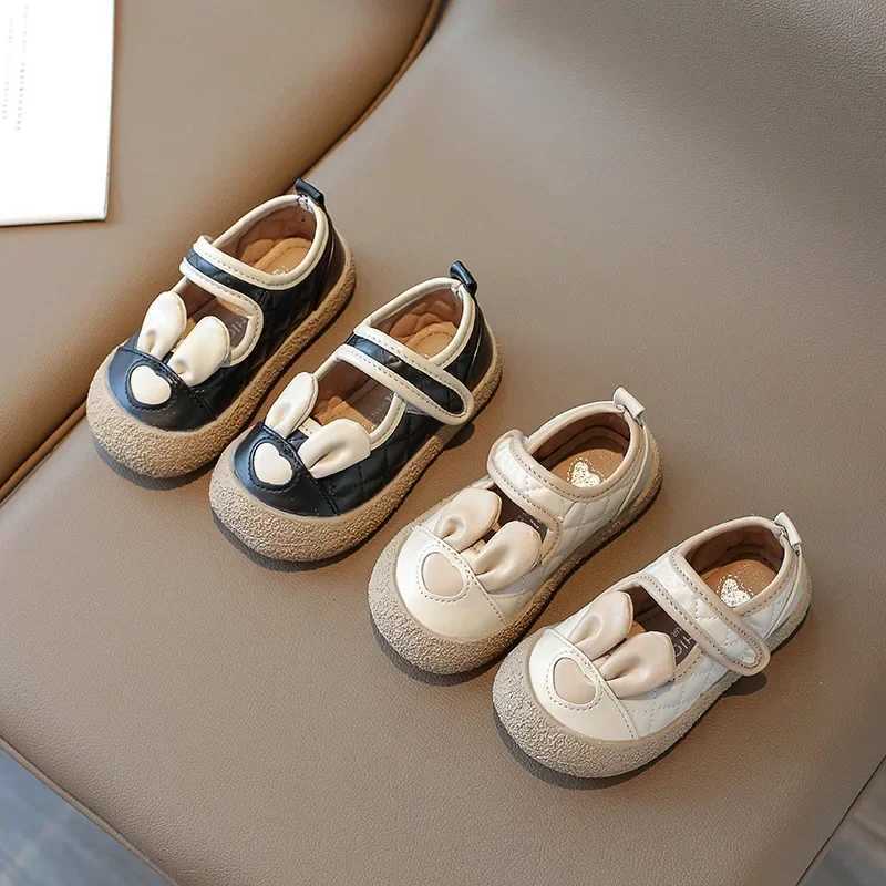 Girls Shoes New Children Princess Black White Flats Spring Autumn Fashion Soft-soled Baby Bow Fashion Footwear Size 21-30 XJ250724