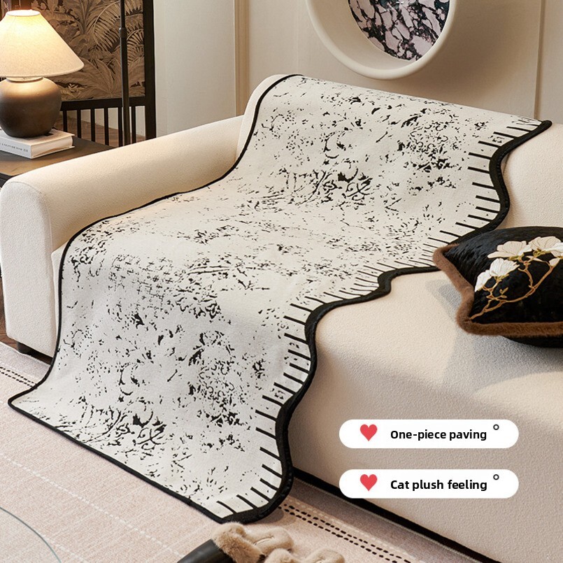 All-Season Non-Slip Seat Cushion Simple Light Luxury Irregular Living Room Sofa Cover Cloth