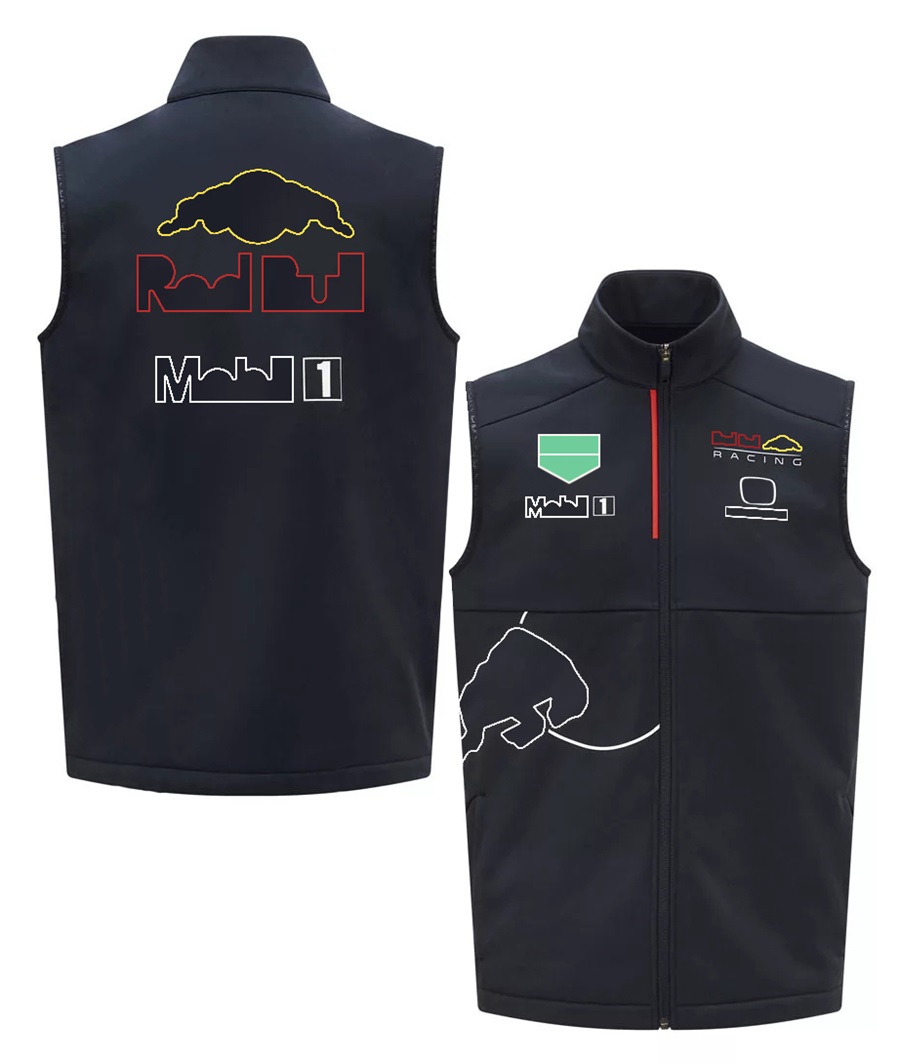 F1 2024 Team Gilet Formula 1 Driver Racing Sleeveless Men's Full-length Zip Stand-up Collar Vest Jacket Sweatshirt Unisex free shipping