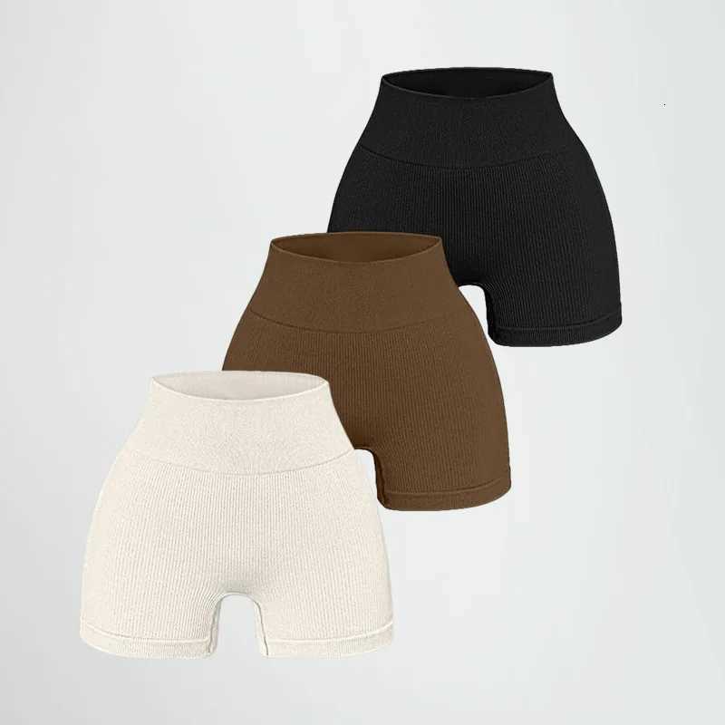 High-waisted Yoga Pant For Women Designed To Lift And Shape Tight-fitting With Solid Color And Ribbed Texture Sports Shorts XJ250724