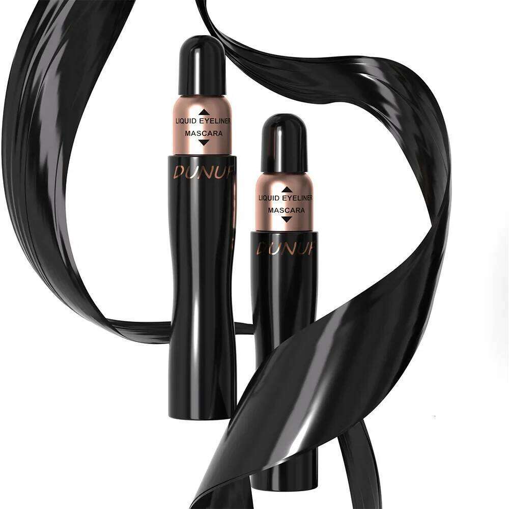 DUNUF 2-in-1 Mascara Eyeliner Set Sdge-Proof LengtheningCurling & Volumizing