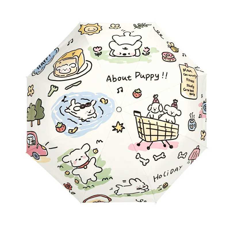 UV sunshade umbrella Cute Dog Party Portable folding umbrella Large area adult umbrella UV-resistant Insulation and cooling R250724