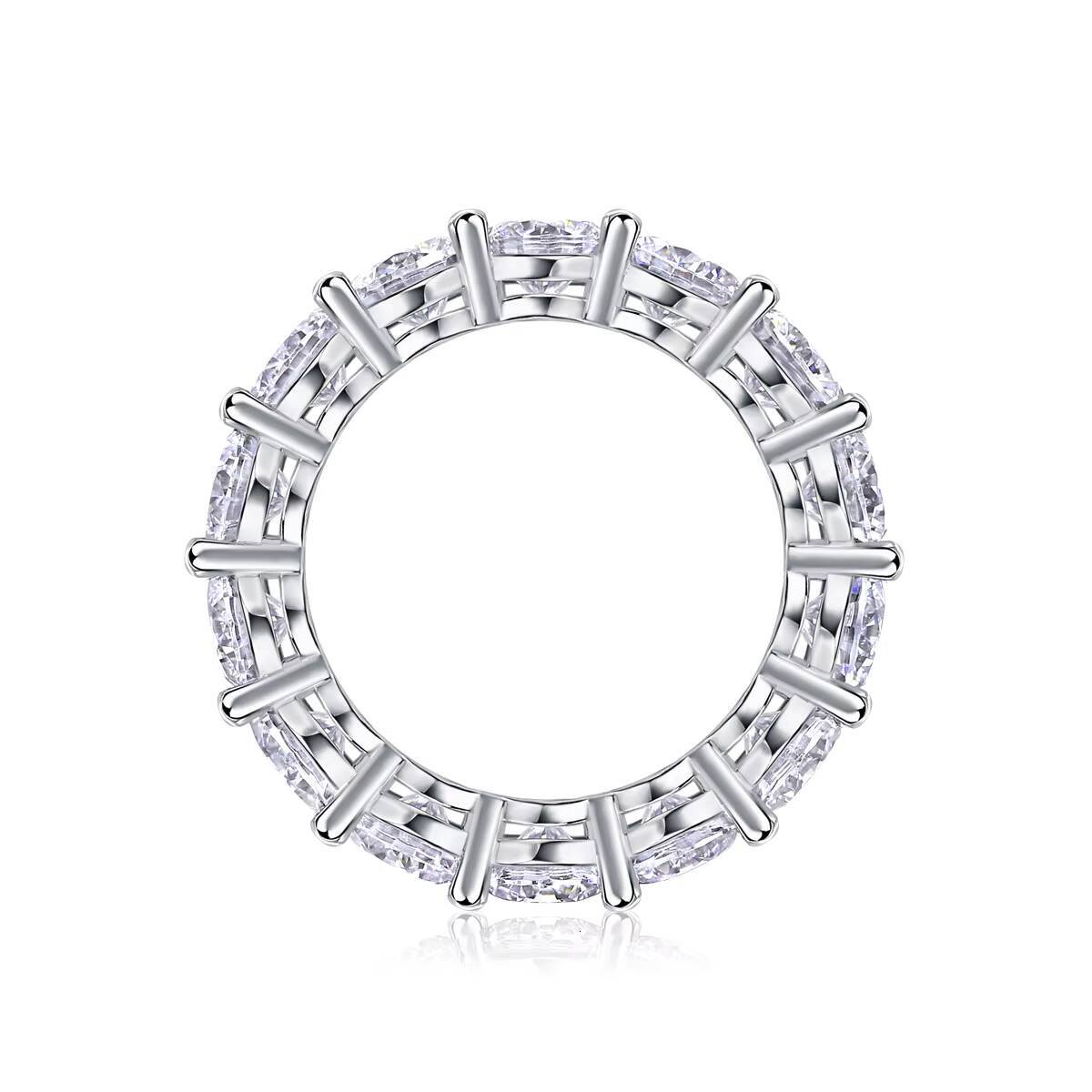 Custom Moissanite Diamond WomenS Eternity Band Rings Moissanite Jewelry S925 Sterling Silver Engagement Diamond Promise Rings