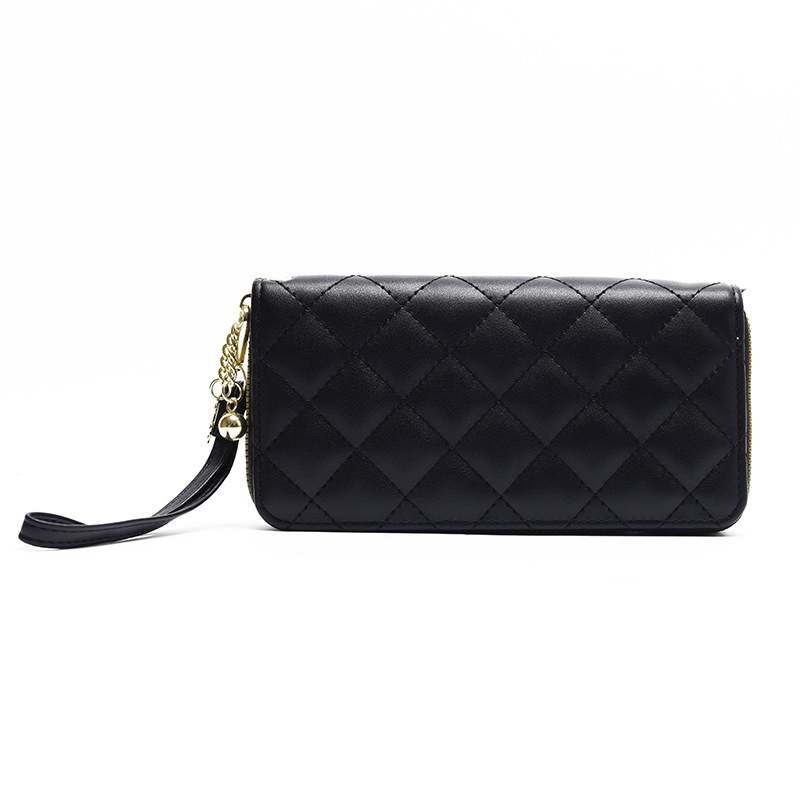 Free Shipping Women's Quilted Wallet Long Edition 2025 Designer Bag New European And American Fashion Large Capacity Zipper Women's Wallet I