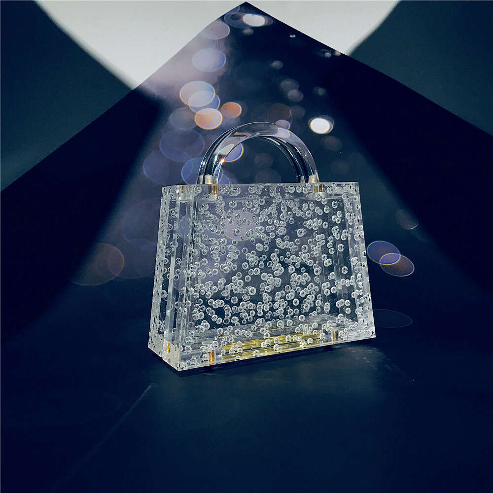 Designer Luxury Evening Diamond Hengmei New Transparent Women's Handbag Bubble Evening Acrylic Bag