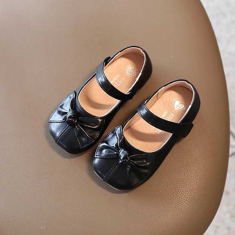 Autumn New Fashion Chic Sweet Bowtie Princess Soft Comfortable Elegant Dress Shoes 2024 Children Leather Shoes for Girls XJ250724