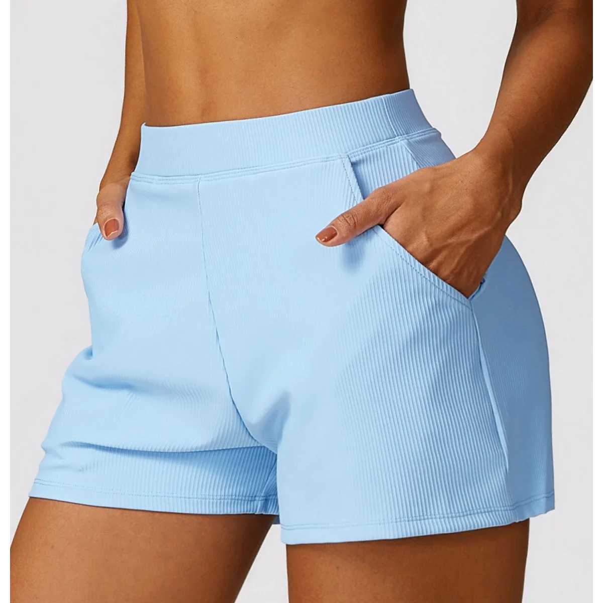 Sportswear Woman Gym Rib Loose Casual Sports Short Gym Woman Quick Drying Running Exercising Fitness Fitting Pocket Yoga Shorts XJ250724