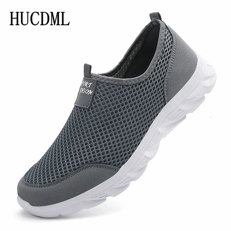 Mesh Shoes for Men Breathable Summer Lightweight Hiking Comfortable Casual Shoes Black Slip-On Driving Male Loafers 250716