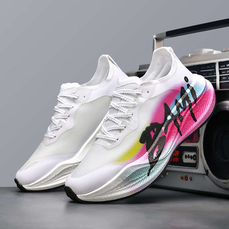 Really Explosive Carbon Plate Racing Men's Fashionable Pink Jacquard Ultra-light Marathon Running Shoes Women