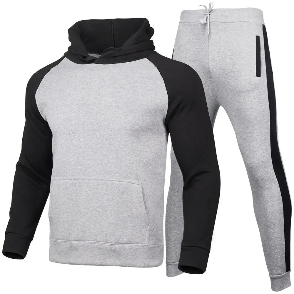 Blank Hoodies Set Men Tracksuit High Quality Fashion Graphic Outdoor Winter Warm Sweatshirtsweatpant Sportswear Male Clothing 250717