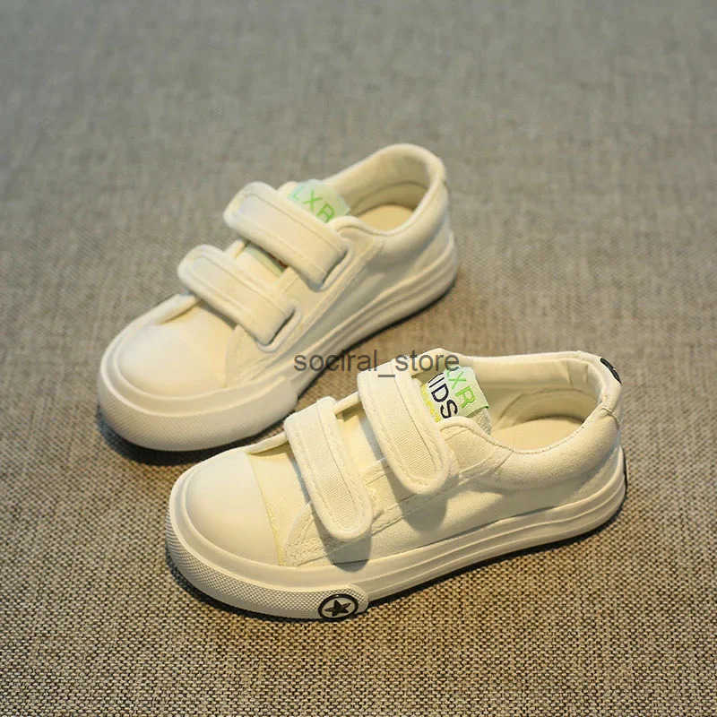 Childrens Canva Shoes Magic Stickers Autumn New Style Medium Large Kids Student Shoes Men Womens Kids Korean Fabric Q250724