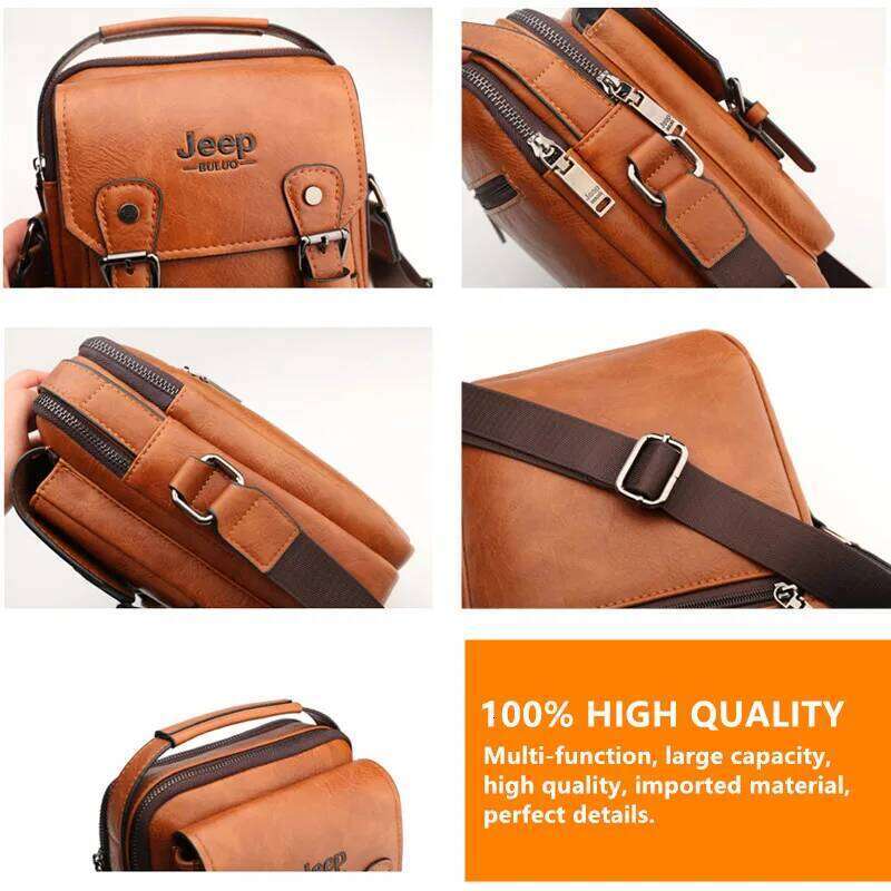 Multi-Function Business Handbags Men New Man's Shoulder Large Capacity Leather Messenger Bag Crossbody Big Brand