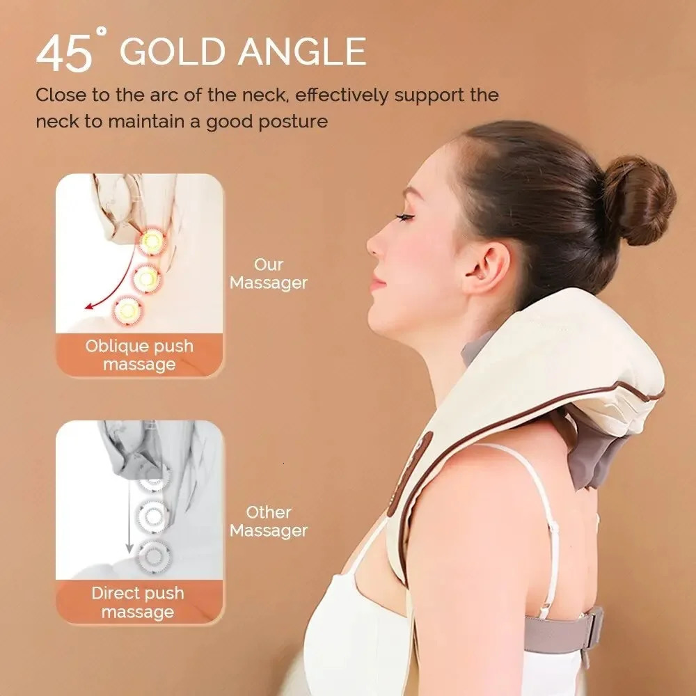 HOWEFISH Wireless Neck And Shoulder Kneading Massage Pillow Electric Neck And Back Massager Cervical Back Muscle RelaxingMassage 250716