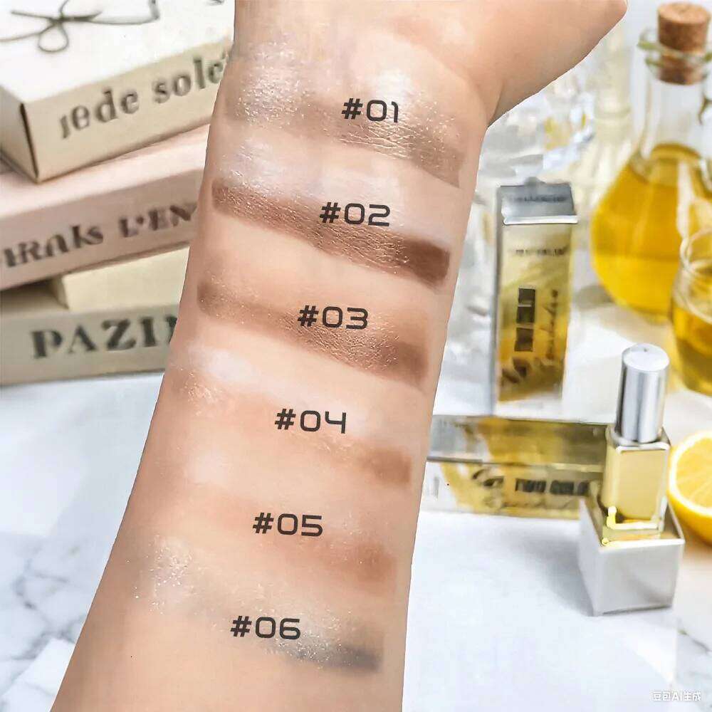Metallic Glitter Eyeshadow Stick Two-tone Gradient Champagne Brown Shimmer Waterproof Lasting Highlighter & Brightening Pencil X25072