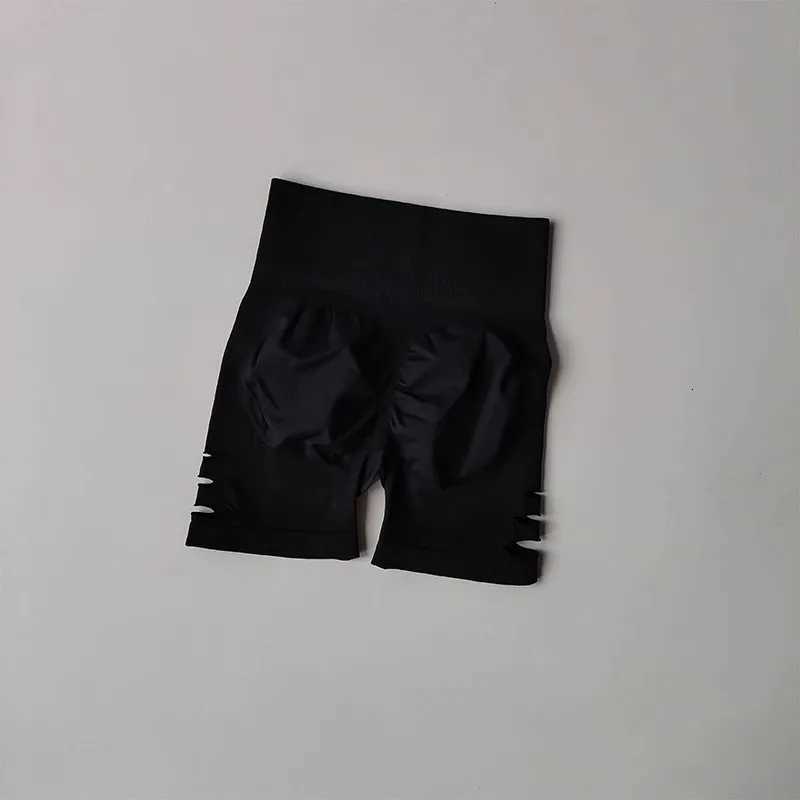 Womens High Waist Yoga Shorts Seamless Peach Hip Lifting Tight Fit for Running Cycling Shorts Hollow Gym Sports Shorts XJ250724