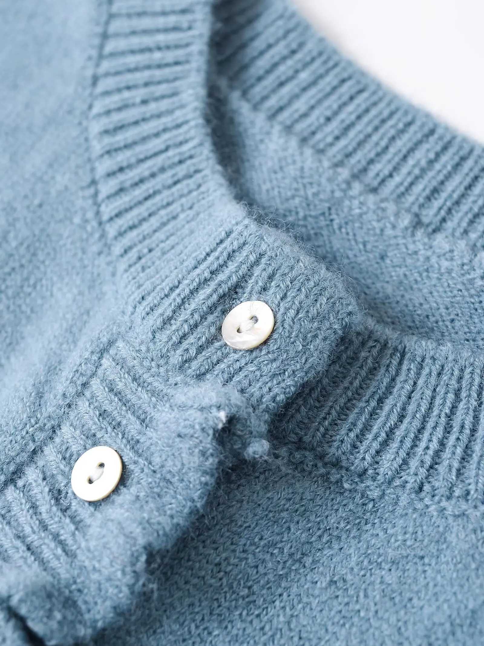 2025 Womens Long-Sleeved Knit Cardigan Round Neck Ruffled Trim Button Front Design Soft Comfortable Fabric X250724