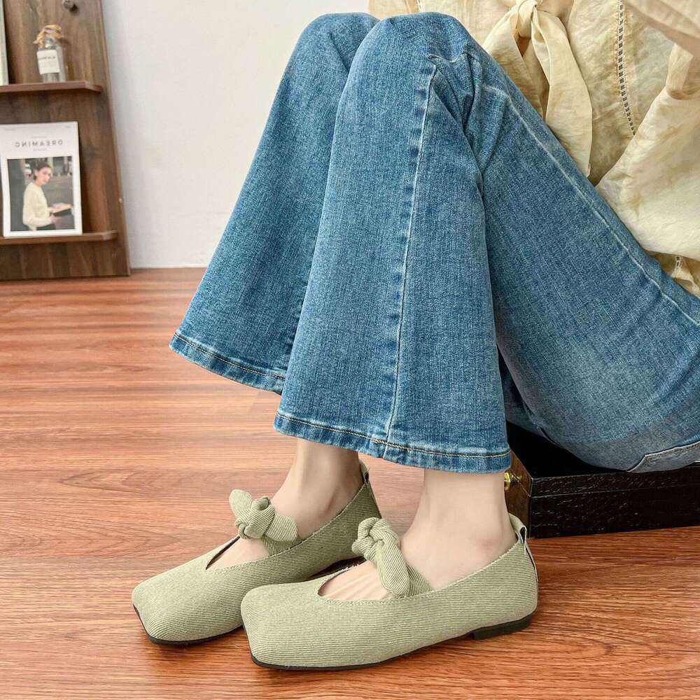 Korean Style Casual Shoes for Women, Versatile Flat 2025 Spring Summer New Shallow Soft Sole Mary Jane Shoes, Loafers