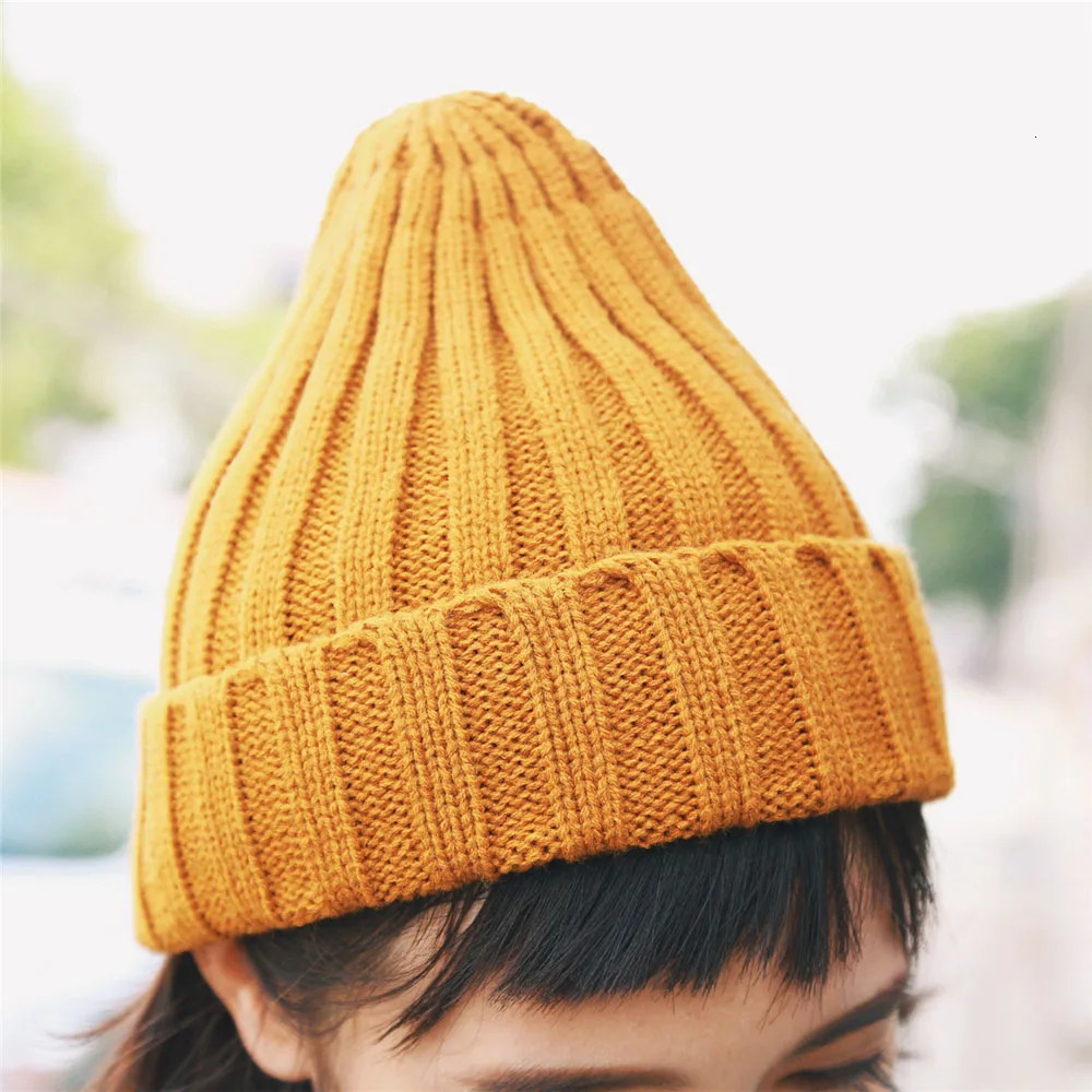 Candy Colors Winter Women Knitted Hat Warm Soft Trendy Kpop Style Wool Beanie Elegant All-match Cap 250722