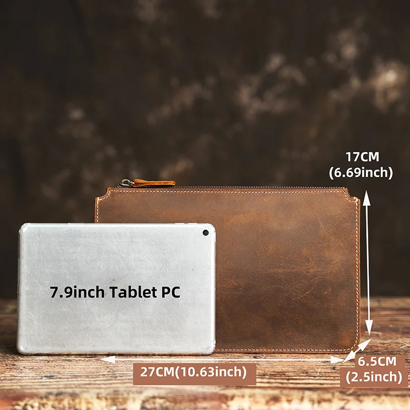 NUPUGOO Mens Clutch Genuine Leather Envelope Bag Cell Phone Large Capacity Casual Large Capacity Clutch Bag Cowhide 250723