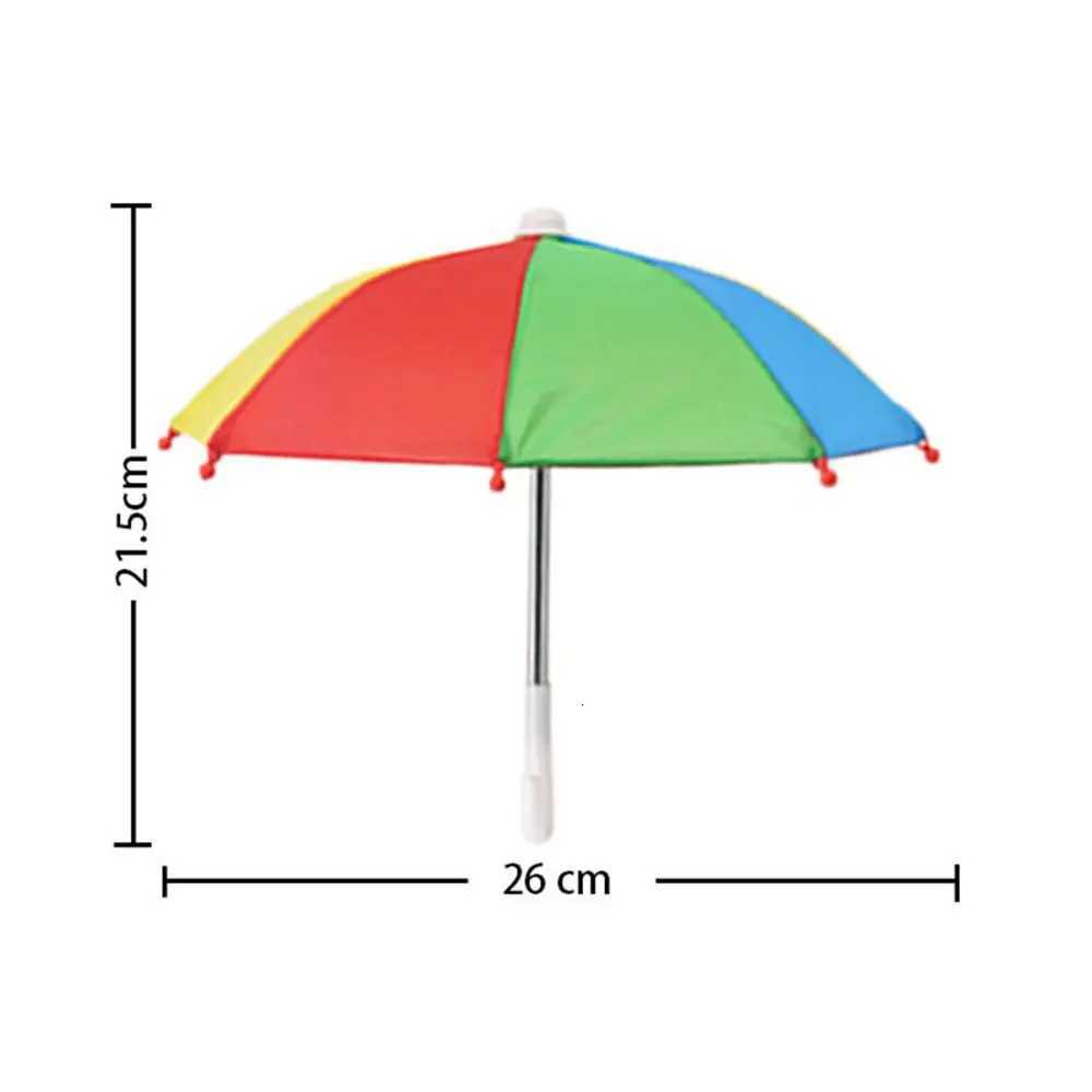 18 Inch/43CM Toy Kids Rainbow Colors Mini Rain Gear Colorful Doll Umbrella Color Matching Patch Dollhouse Accessories R250724