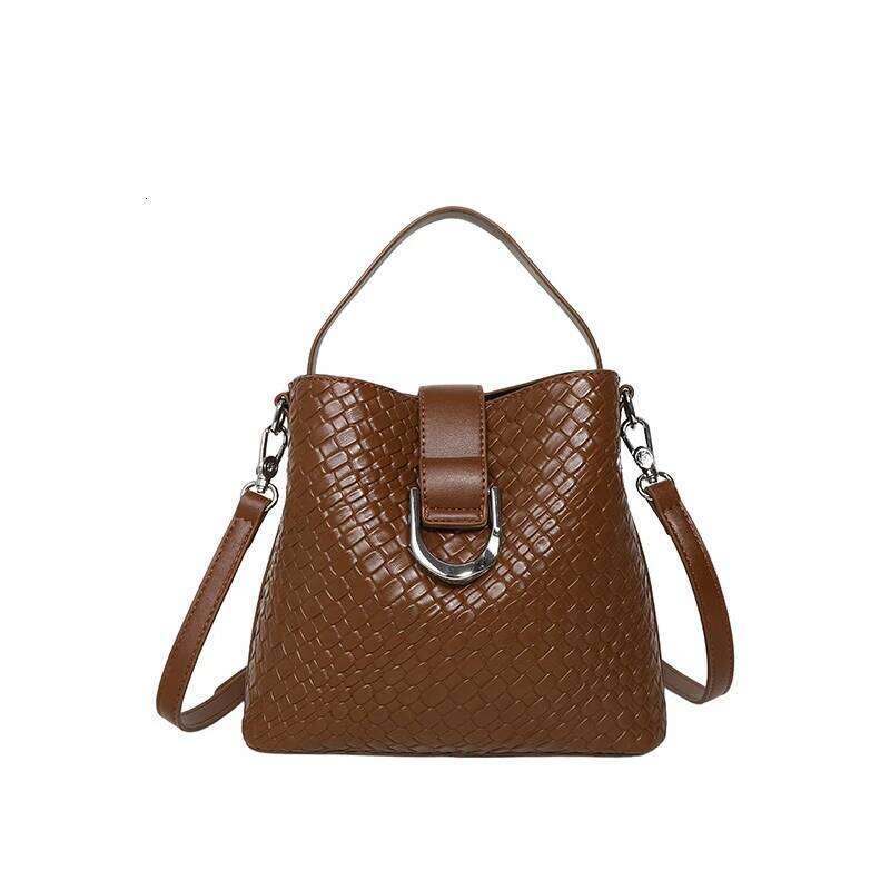 Lanjia- Design Handbag Fashionable Women Chain Strap Shoulder Elegant Vintage Zipper Crossbody Large Woven Capacity Bucket Bag 1D10e