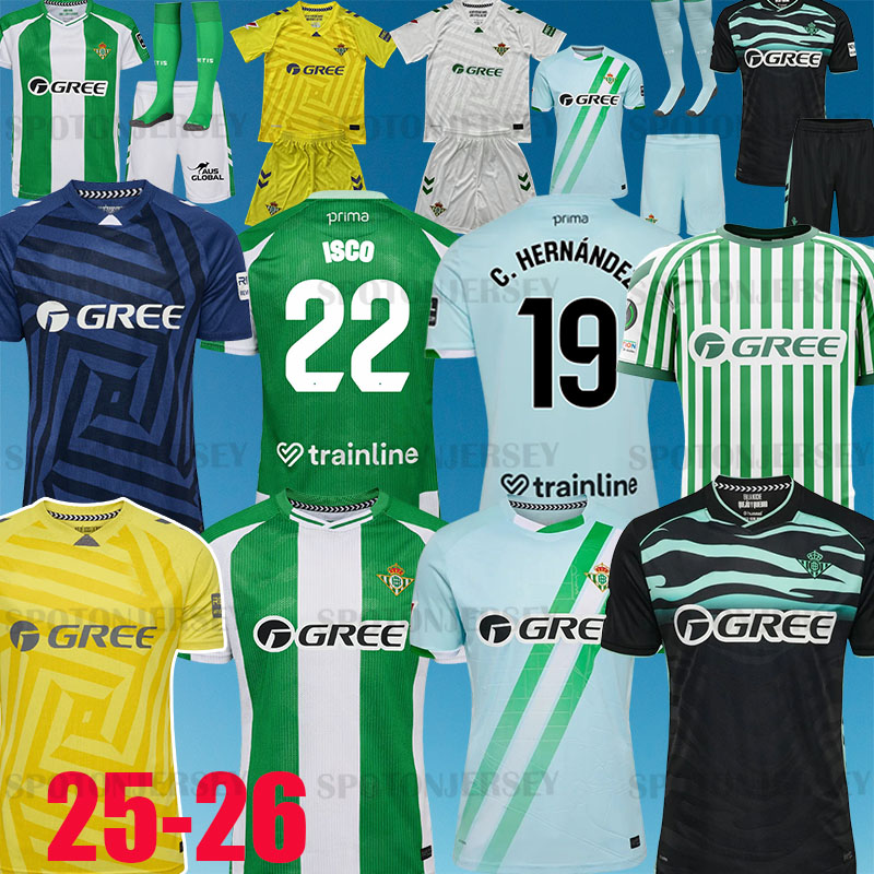 camiseta Betis Soccer Jerseys ANTONY 7 Camiseta de Futbol 25 26 Men Kids equipacion real betis 2025 football shirts VITOR ROQUE equipaciones futbol equipacion betis