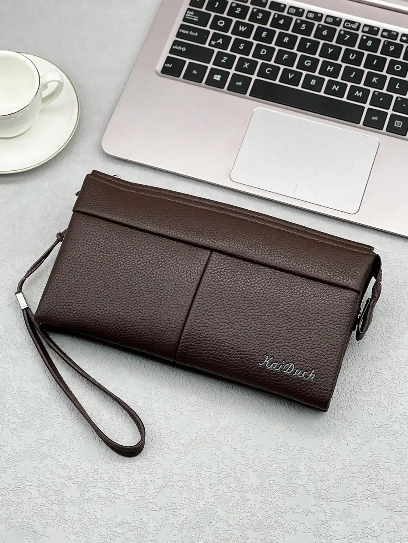 Fashion Simple Mens Clutch Wallet Business Boss Special Large-capacity Double Zipper Wristlet Phone Wallet Gifts for Men 250723