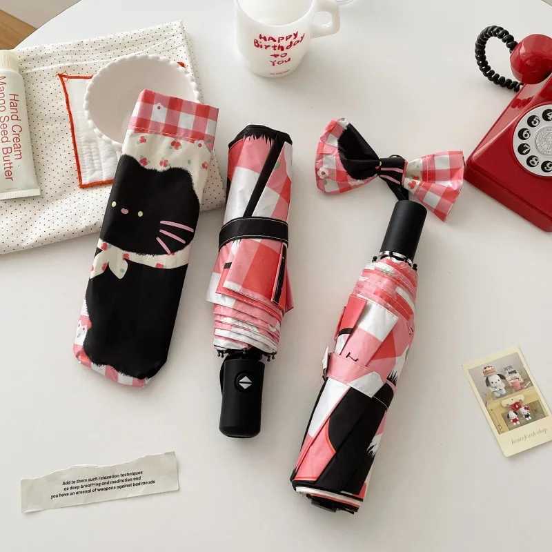 Cute Cat Umbrella Ins Fully Automatic Folding High-Value Sun Umbrella Sun Umbrella Dual-Purpose Sunscreen Umbrella Ultraviolet R R250724