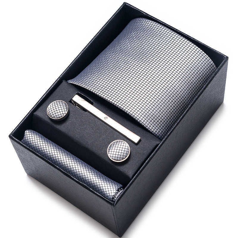 Luxury Tie Set For Men Business Gift Box Wedding Party Fashion Men Tie Set Paisley Handchief Cufflink Tie-Clip Suit Gift For Man X250407