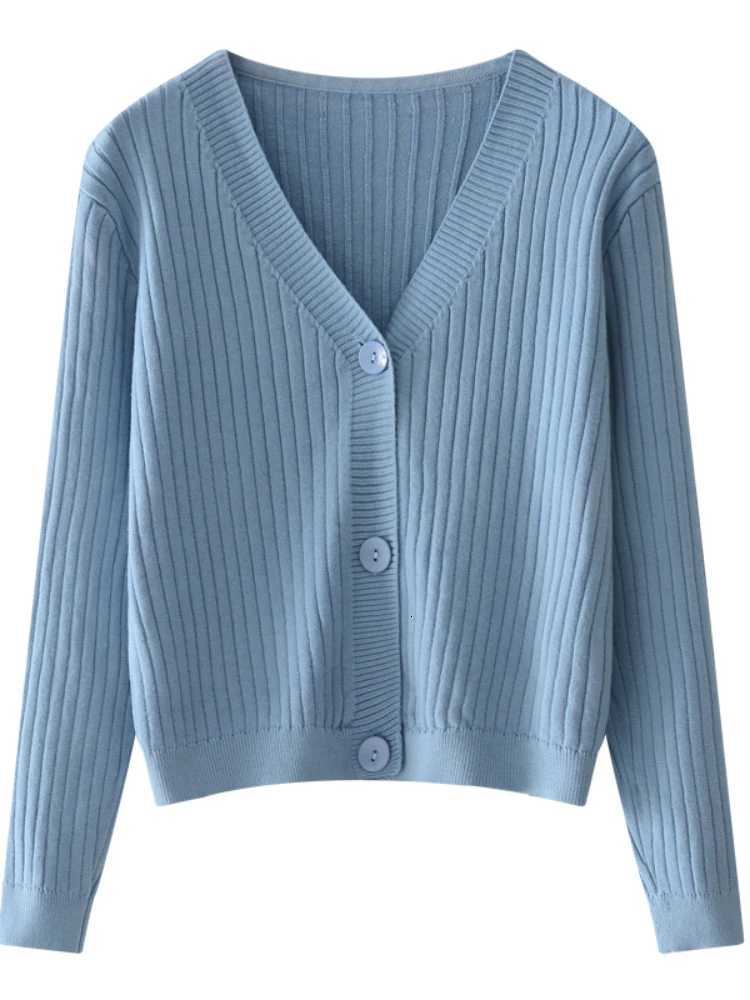 2025 Women Cardigans Sweater V-neck Spring Summer Knitted Cardigans Solid Single Breasted Womens Sweaters X250724
