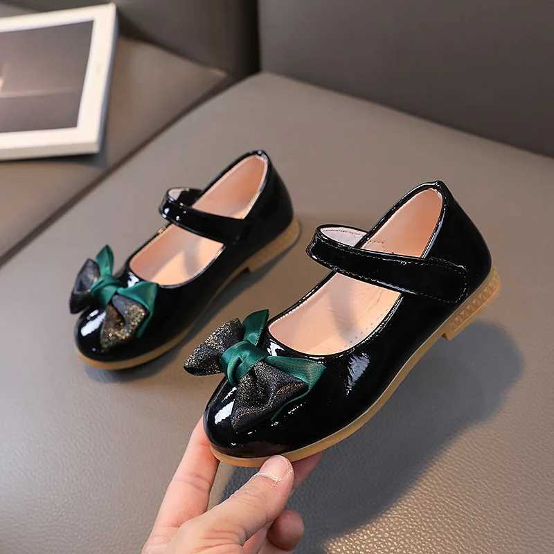 Childrens Leather Shoes New Fashion Baby Girls Performance Bowknot Cute Princess Shoes Soft Flats Non-slip Casual Shoes H692 XJ250724